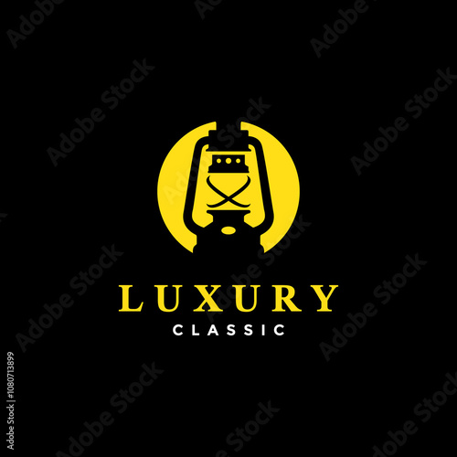 old traditional lantern logo design vector illustration