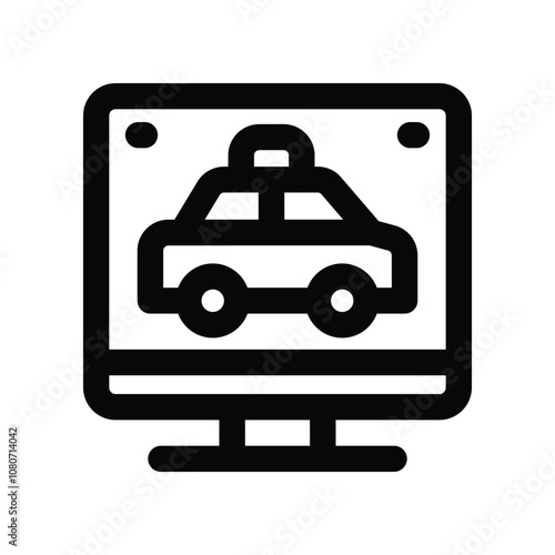 online taxi icon. vector line icon for your website, mobile, presentation, and logo design.