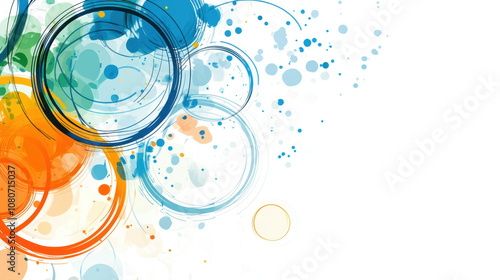 A vibrant abstract background featuring colorful circles and splashes of paint, perfect for creative projects and designs. photo