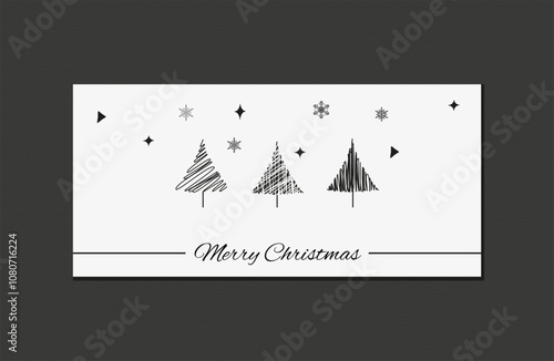 Christmas card with tree and lettering