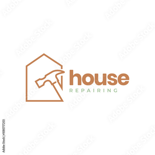 house repair logo design vector illustration