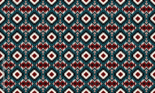 American tribal ethnic native pattern.Traditional Navajo,Aztec,Apache,Southwest and Mexican style fabric pattern.Abstract vector motifs pattern.For fabric,clothing,blanket,carpet,woven,wrap,decoration