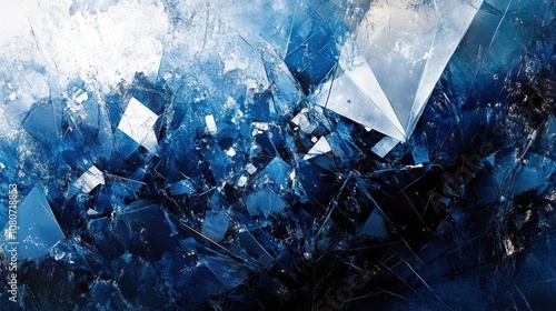 The Abstract Blue Crystal Landscape