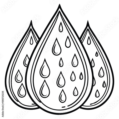 Sweat Droplets Water vector silhouette