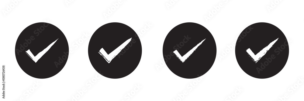 Done buttons collection. check vector icon set. check list button icon vector illustration Done buttons collection. check vector icon set. check list button icon vector illustration