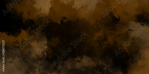 Dark scarlet color gloomy grunge background, brown powder and branch explosion on black background.  shiny vintage grunge red background texture with glossy shine for web design. Old and grainy orange