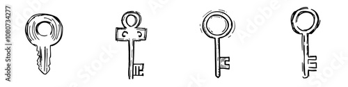 Keyword optimization icon design based on a doodle of a key