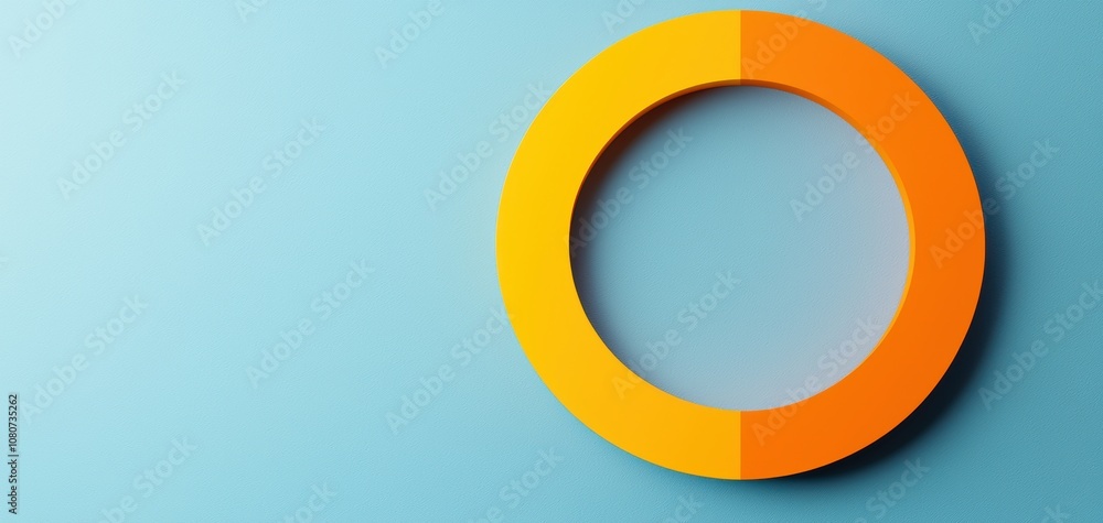 Quality management continuous improvement concept. A circular design element in bright orange against a soft blue background, highlighting a modern, minimalist aesthetic. Quality management continuous improvement concept. A circular design element in bright orange against a soft blue background, highlighting a modern, minimalist aesthetic.