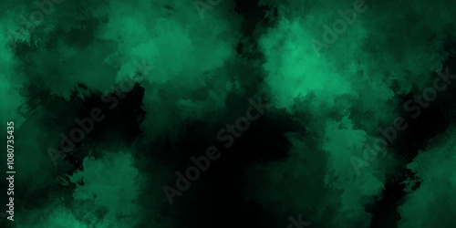 Black and green Smoke Background. Smeared gentle water Gentle mint and soft mint watercolor brush drawn. watercolor background concept,