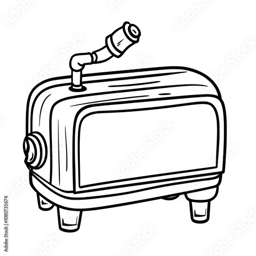 Modern object isolated on white with editable stroke of an aquarium chiller icon