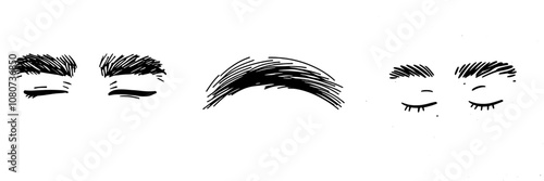 Eyebrow icon modern. Forehead logo or symbol.