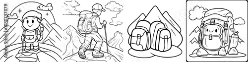 Icon of a travel hill station, hill station, vacation, nature duotone line icon, pixel perfect icon for illustrator (AI)