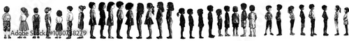 Silhouettes set for kids, modern silhouette designs, isolated background