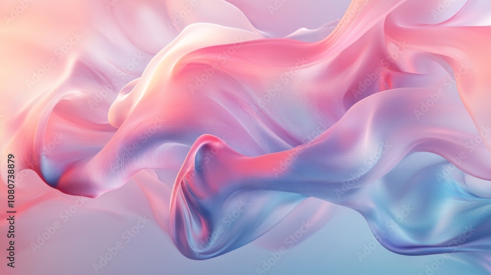 Obraz premium Abstract Pink and Blue Fabric Swirls