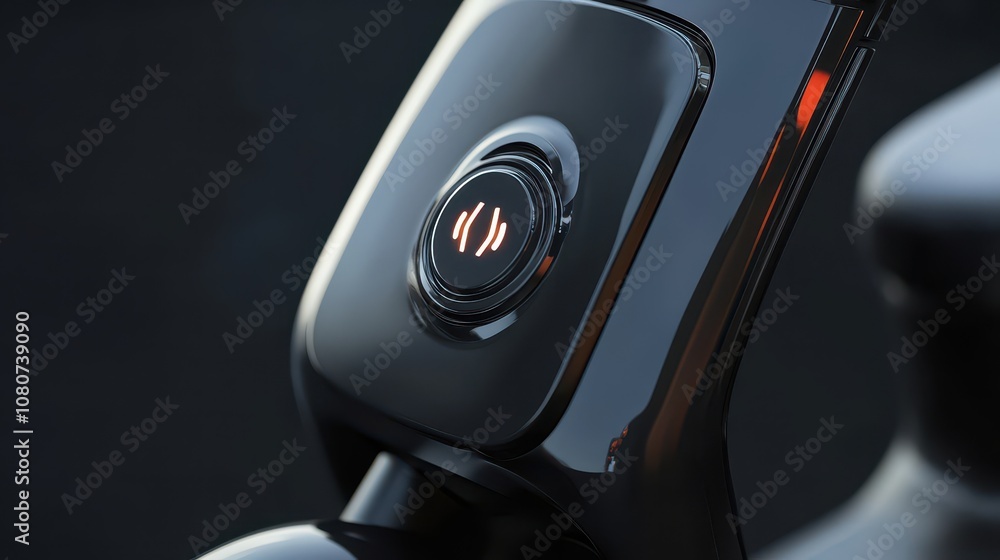 Close-up of button smooth plastic and ambient light reflections bright Close-up of button smooth plastic and ambient light reflections bright