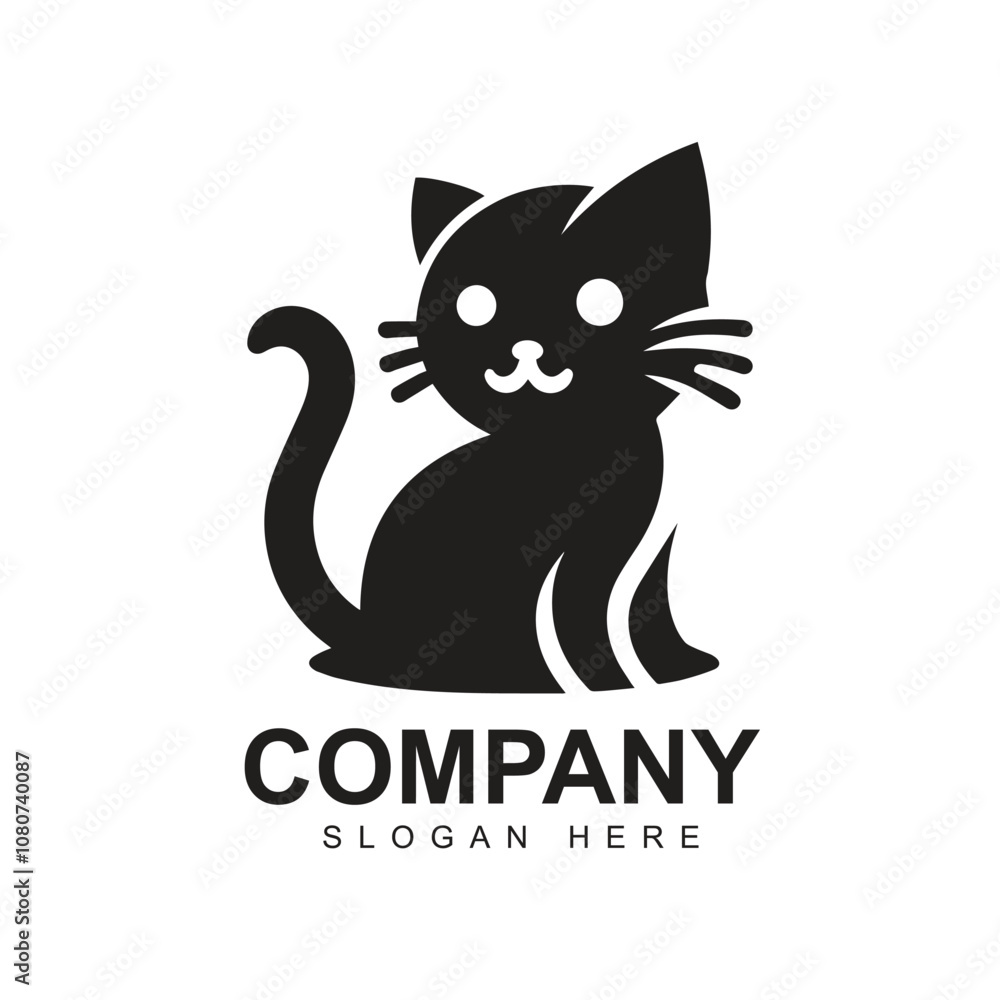 Black cat simple logo design Black cat simple logo design