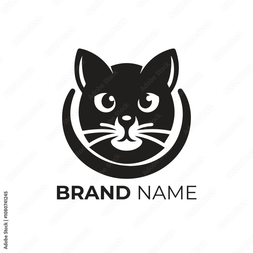Obraz premium Black cat simple logo design