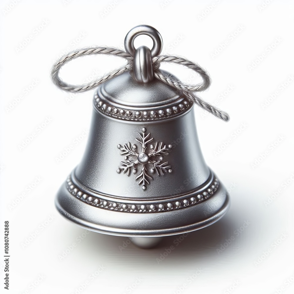 Bell Ornament A small shiny bell ornament with a silver string i Bell Ornament A small shiny bell ornament with a silver string i