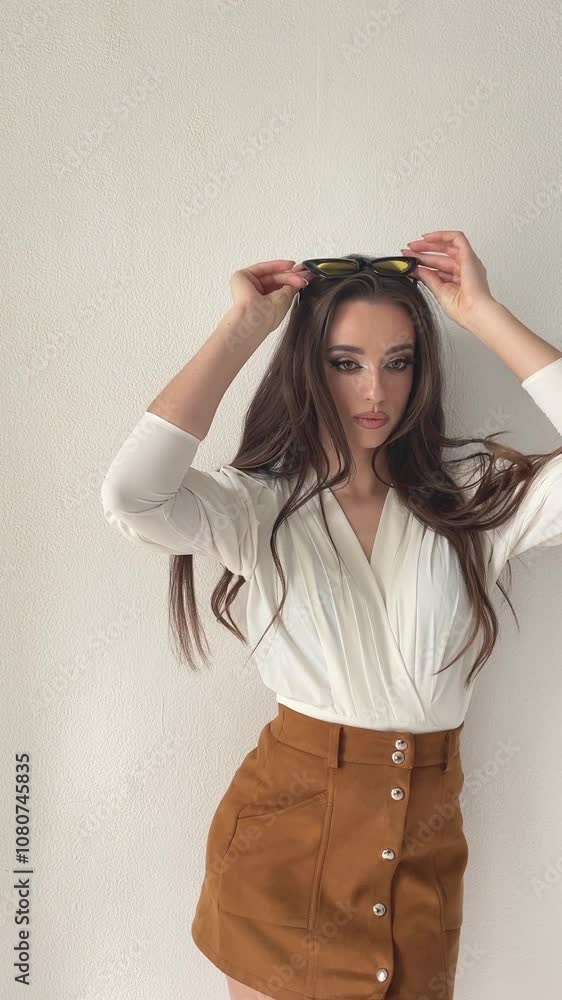 business woman in business clothes in white office business woman in business clothes in white office