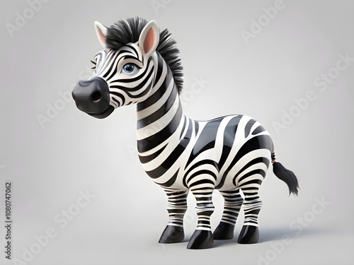 Black and white striped zebra icon. The stripes are detailed and clear. The eyes and small fur on the neck are visible. It looks elegant and exotic.