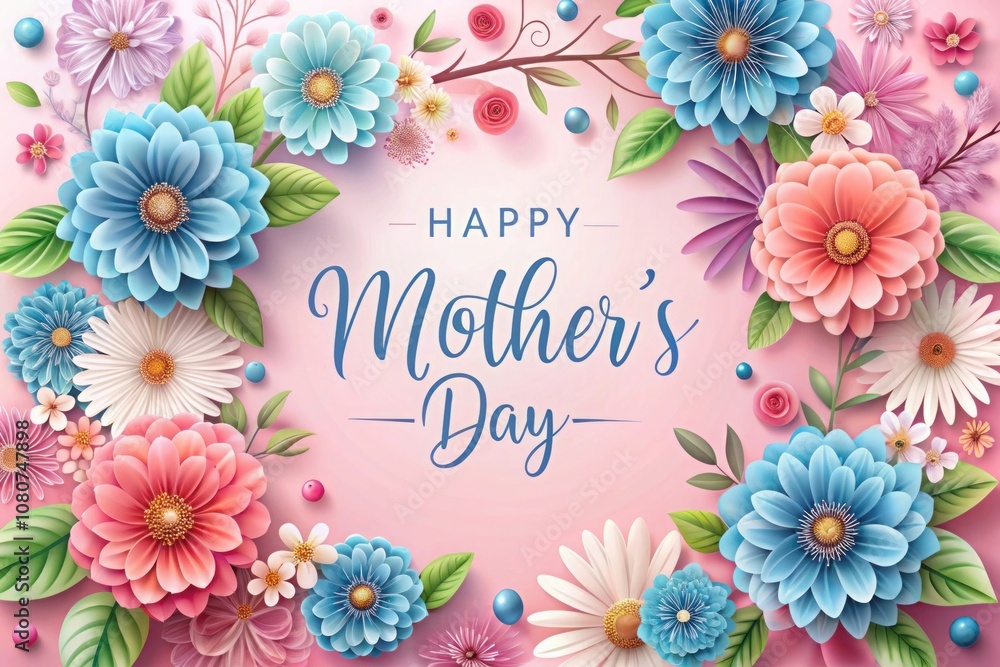 a card with flowers and the words happy mothers day a card with flowers and the words happy mothers day