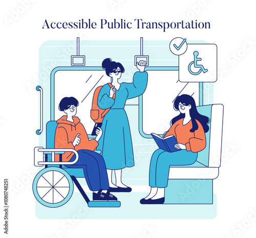 Disabled Travel. Flat Vector Illustration