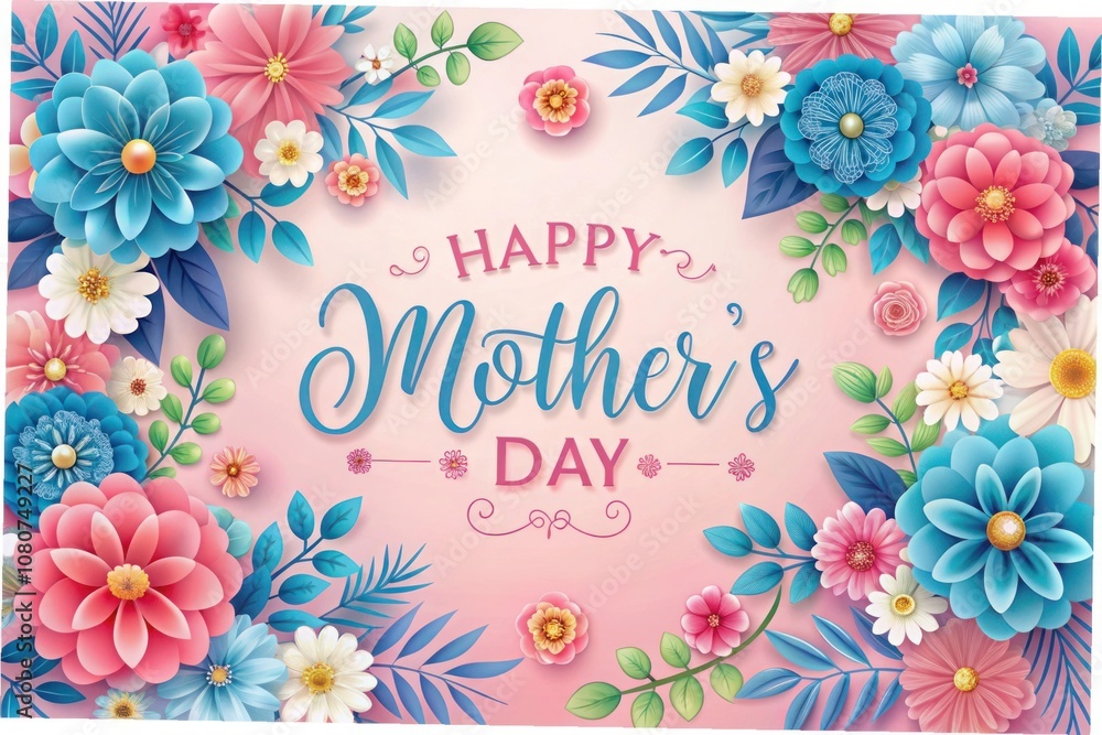 a card with flowers and the words happy mothers day a card with flowers and the words happy mothers day
