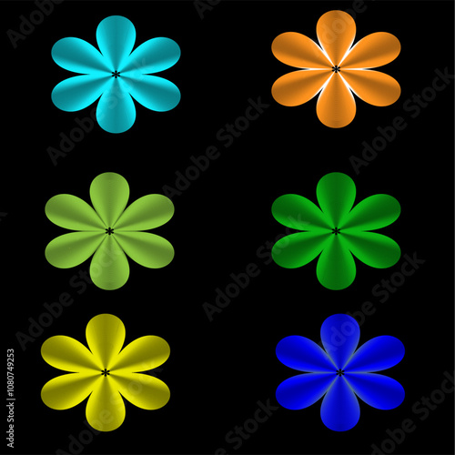 Abstract star flowers icons background. style for banners, wallpaper, posters, websites, online shopping. Vector illustration 