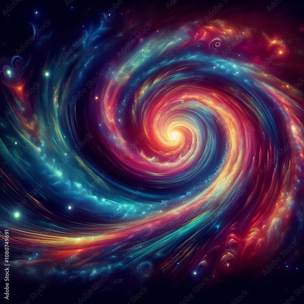 Cosmic Galaxy A stylized galaxy with vibrant colors a spiral sha Cosmic Galaxy A stylized galaxy with vibrant colors a spiral sha