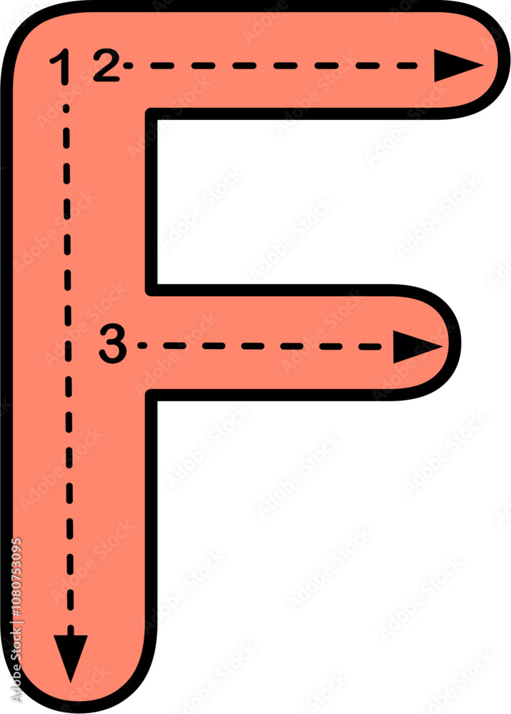 Fototapeta premium alphabet letter tracing illustration