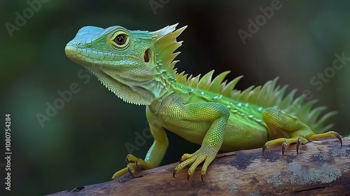 Wallpaper Mural Green Lizard on Branch Torontodigital.ca