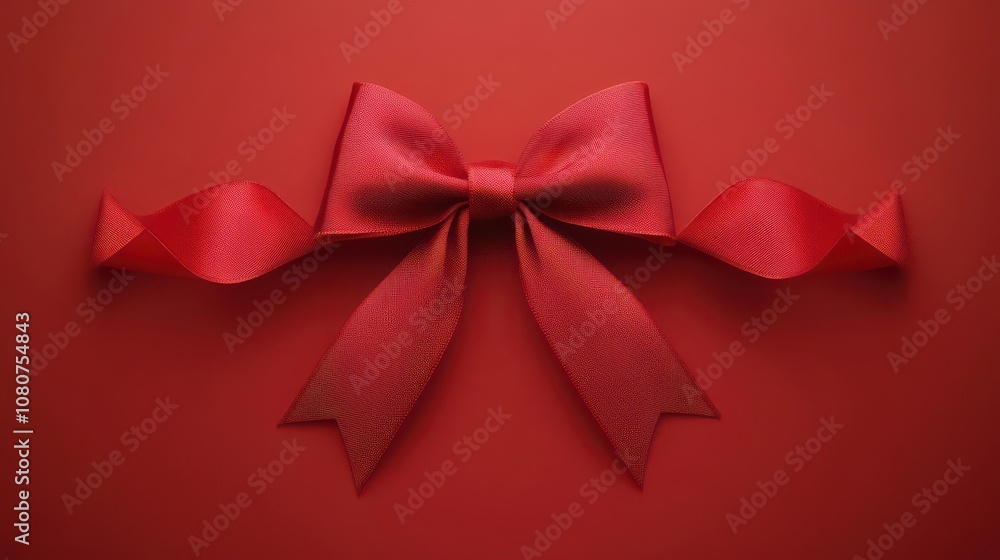 Elegant Red Bow on a Textured Background Elegant Red Bow on a Textured Background
