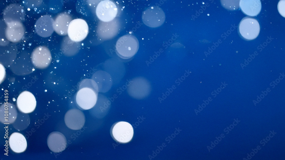 Midnight Blue Christmas Background with Glittering Bokeh and Sparkling Holiday Lights Midnight Blue Christmas Background with Glittering Bokeh and Sparkling Holiday Lights