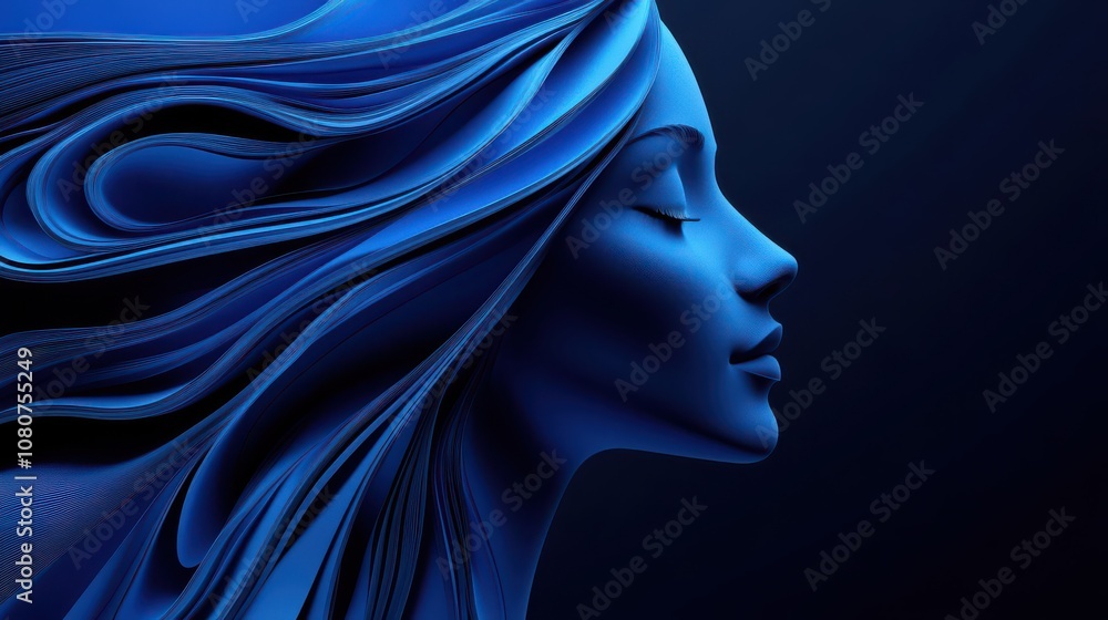 Blue Abstract Portrait of a Woman Blue Abstract Portrait of a Woman
