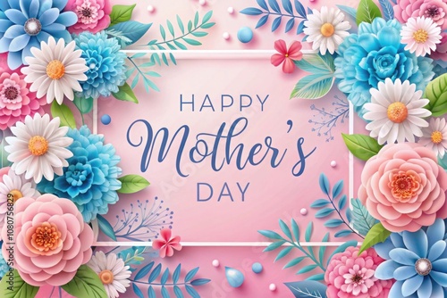 a poster of flowers with the words happy mother's day