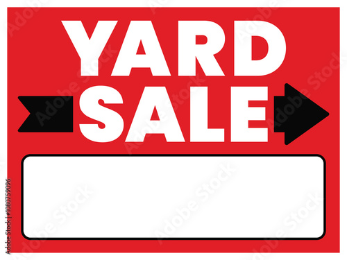 Yard Sale Sign Template with an Arrow and Space to Write the Address and Date of the Sale | 18in x 24in Garage Sale Signage | Print Ready Layout for DIYers