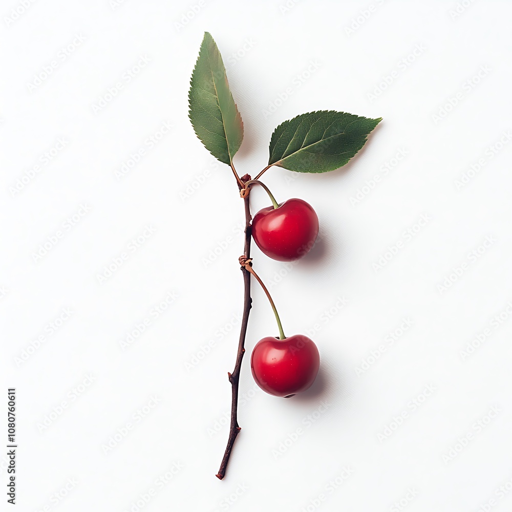 Cherry wild isolated on a white background, close up Cherry wild isolated on a white background, close up