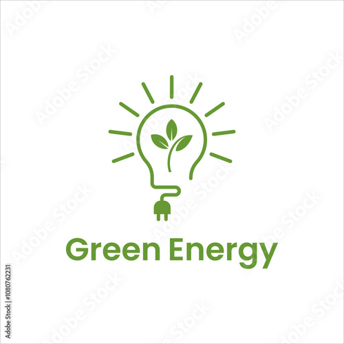 green energy vector, eco environment earth logo, renewable concept illustration