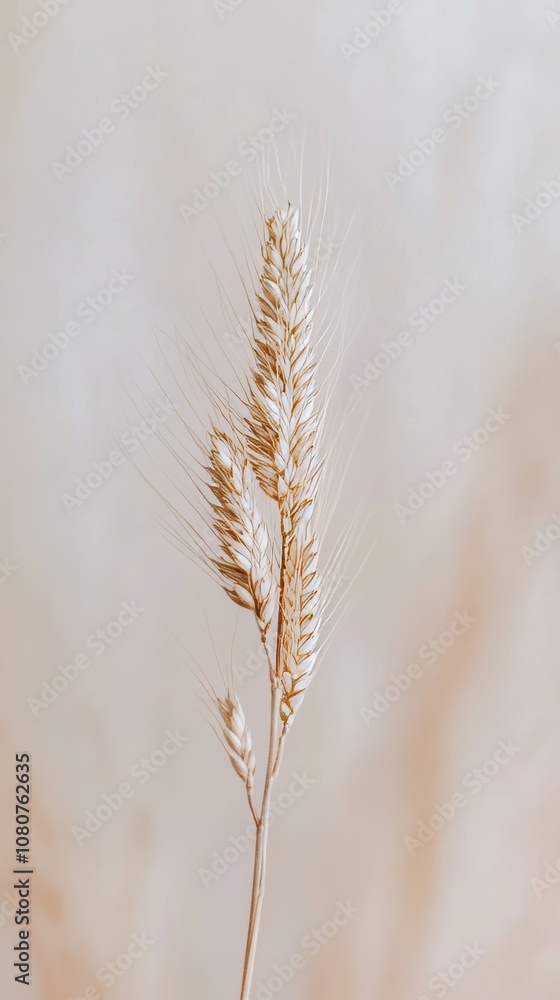 A detailed close-up of a wheat spikelet on a soft beige background, showcasing natural texture and minimalist beauty. A detailed close-up of a wheat spikelet on a soft beige background, showcasing natural texture and minimalist beauty.