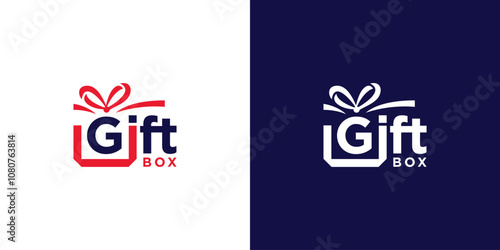 Gift Box Logo. Affection, Birthday, Romantic, Special, Valentine. Surprise Box Logo, Icon, Symbol, Vector, Design Inspiration.