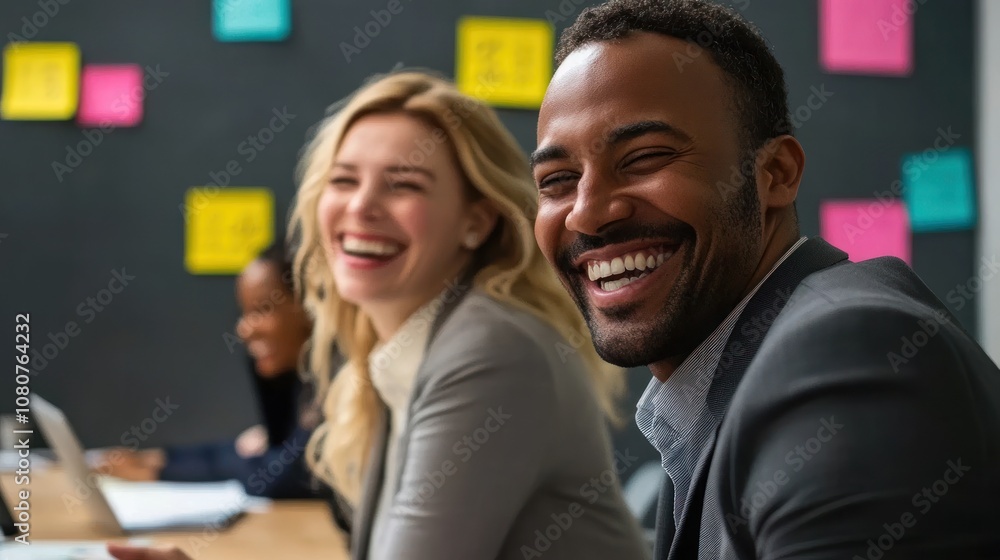 Happy Coworkers Laughing Together Happy Coworkers Laughing Together