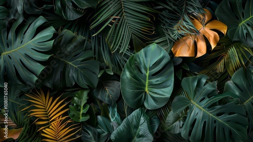 Creative depiction of tropical foliage.