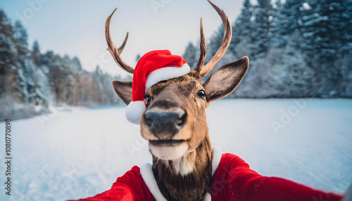 reindeer, animal, snow, selfie, new, close up, funny, christmas, deer, nature, white, santa, claus, hat, cartoon, photo, macro, landscape, cute, winter, merry, xmas, tree, cool, ad, laughing, smile, 1