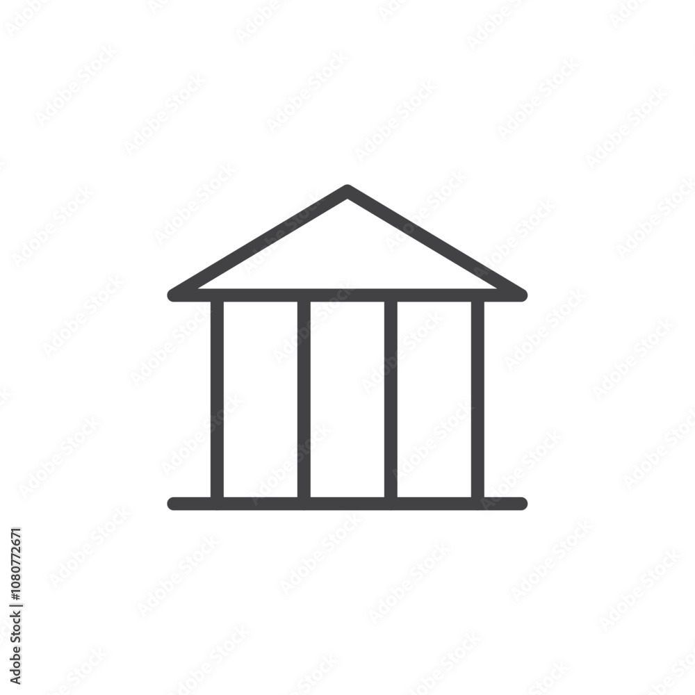 Bank icon Logo symbol outline set Bank icon Logo symbol outline set