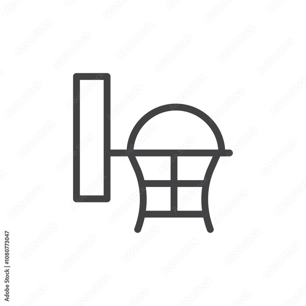 Basketball stand icon Logo symbol outline set Basketball stand icon Logo symbol outline set