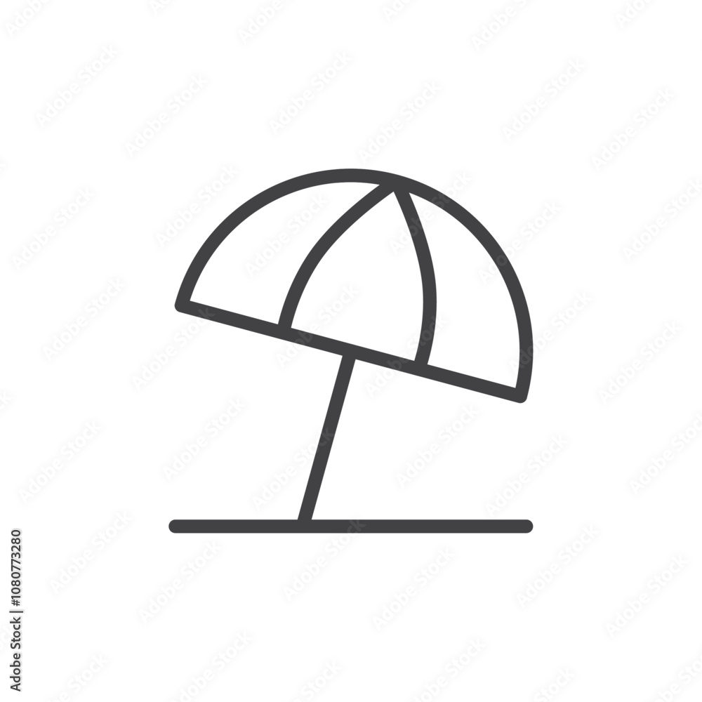 Beach umbrella icon Logo symbol outline set Beach umbrella icon Logo symbol outline set