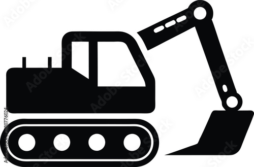 Excavator vector silhouette. Construction excavator vector, Excavator logo, icon