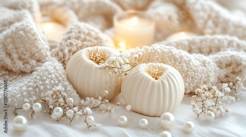 Elegant Decor with Soft Textures and Romantic Candlelight