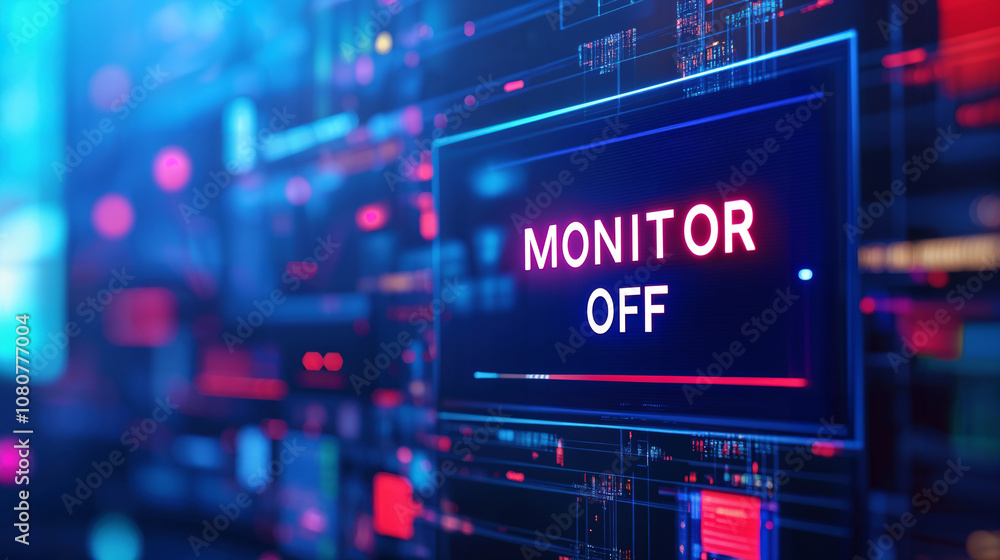 Monitor Off Signal in High-Tech Control Room Monitor Off Signal in High-Tech Control Room