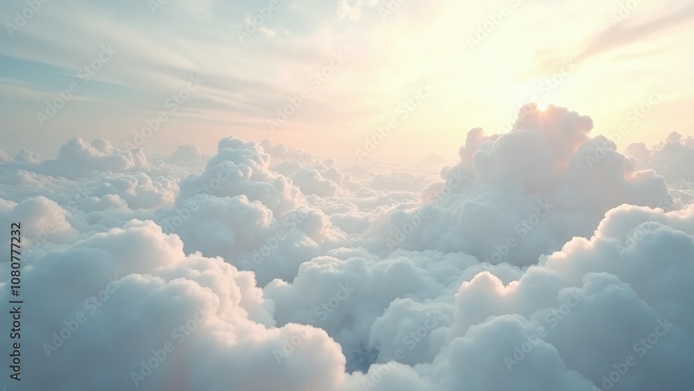 Fluffy white clouds, partly cloudy day Fluffy white clouds, partly cloudy day